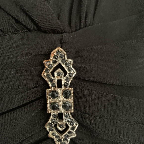 Women’s black cross front cocktail dress - Picture 2 of 2